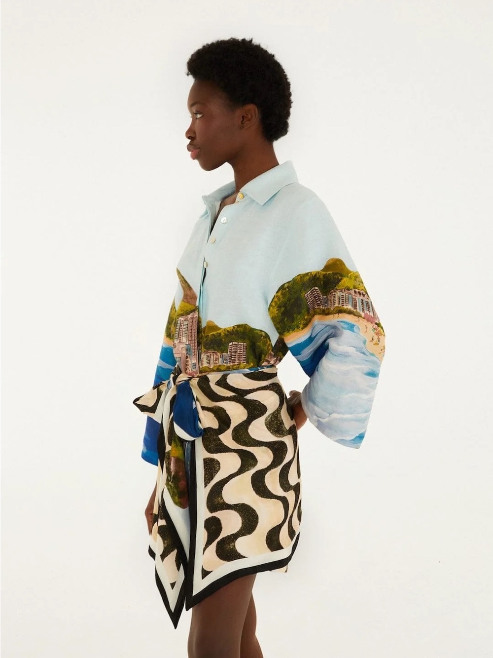 FARM RIO Multicolor Copacabana Beach Long Sleeve Kimono - Picture 6 of 7